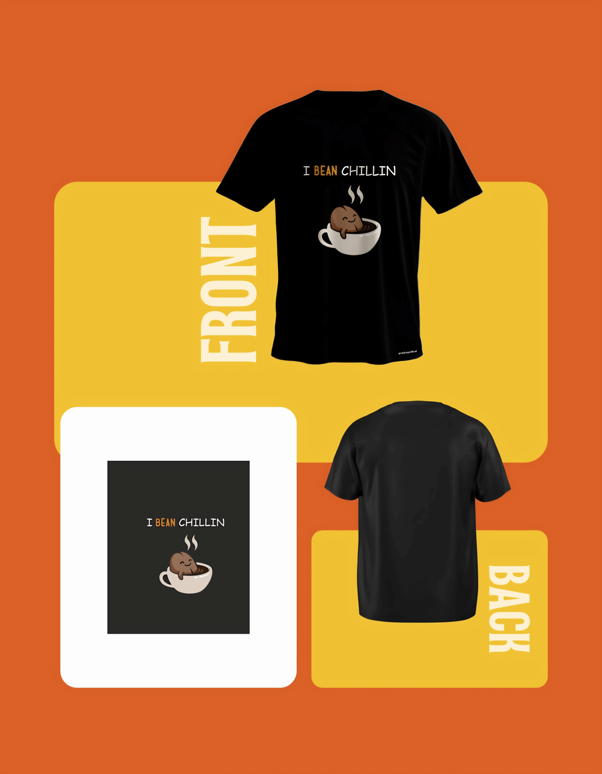 Bean Chillin Cute Coffee Pun Tee